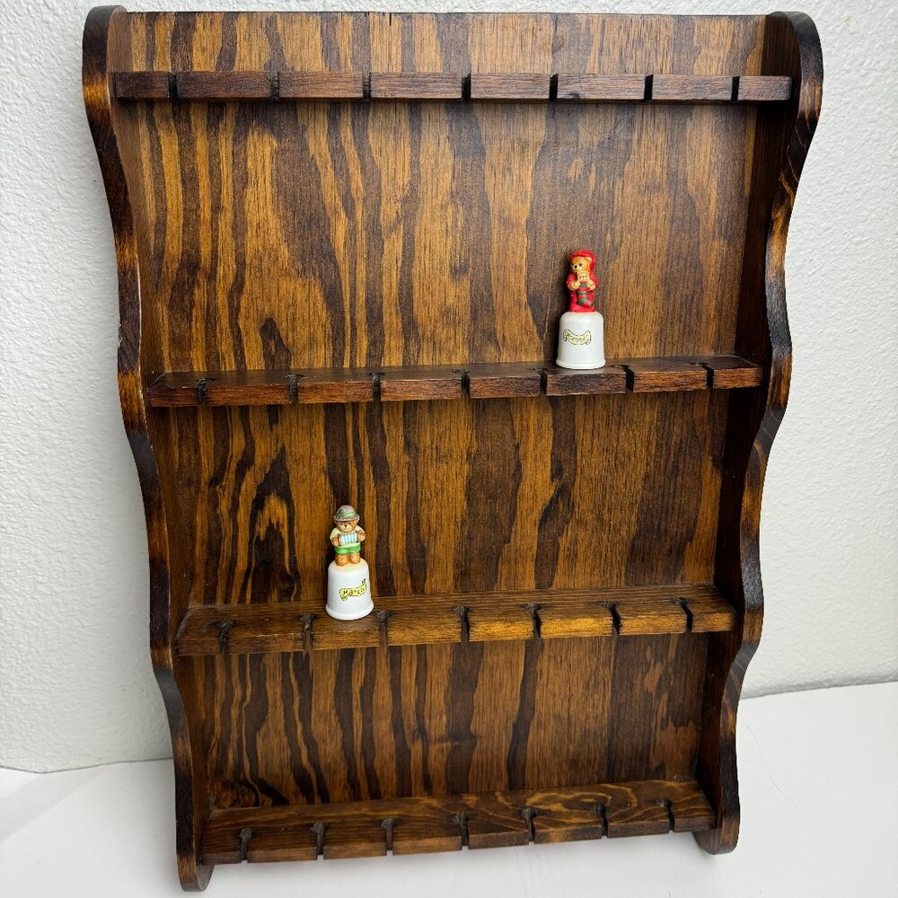 Vintage Wooden Shelf Display  for Mini Items  or 28 Spoon Collection